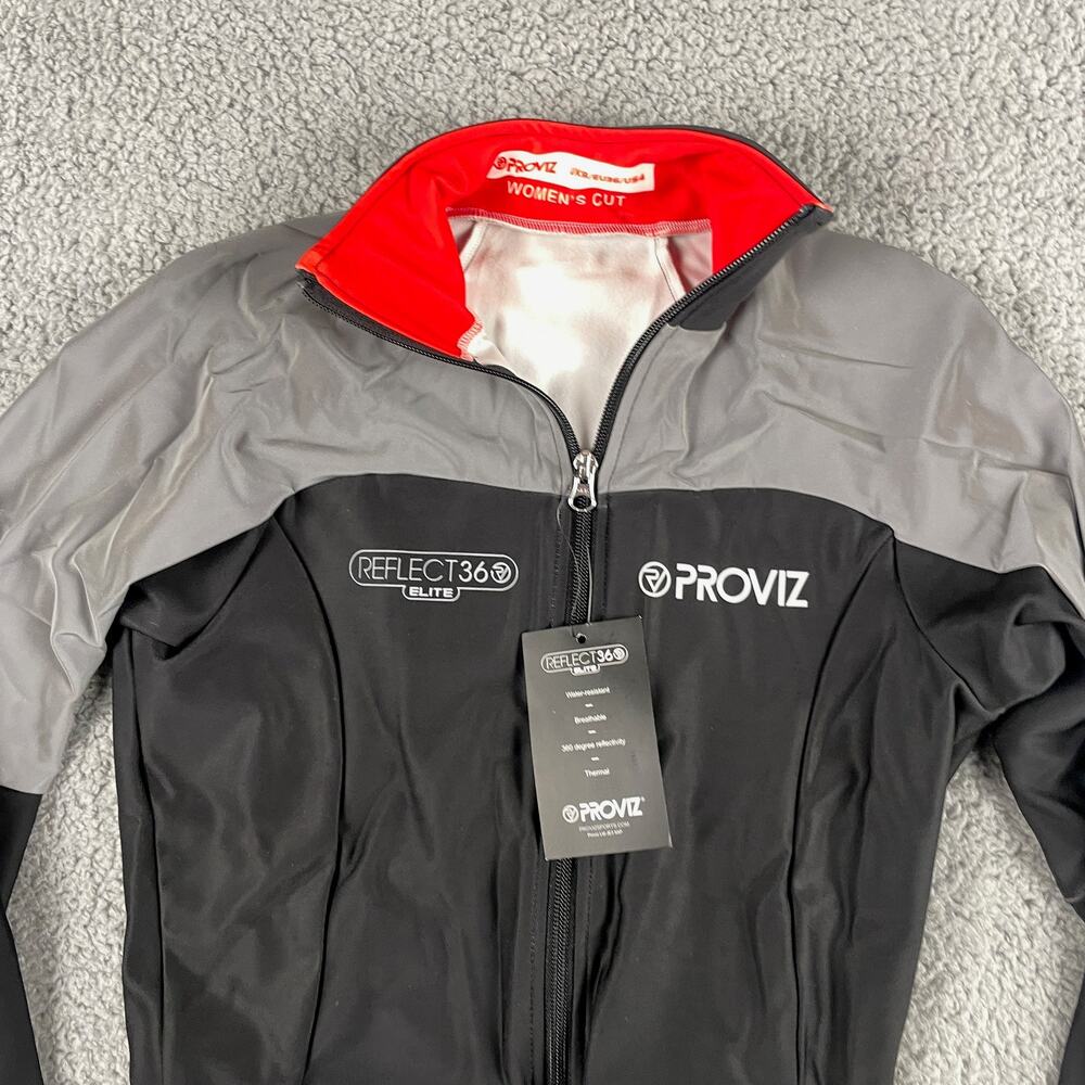 Proviz Women's US 4 Black Gray Red Reflect360 Elite Cycling Reflective Jacket - Picture 2 of 16
